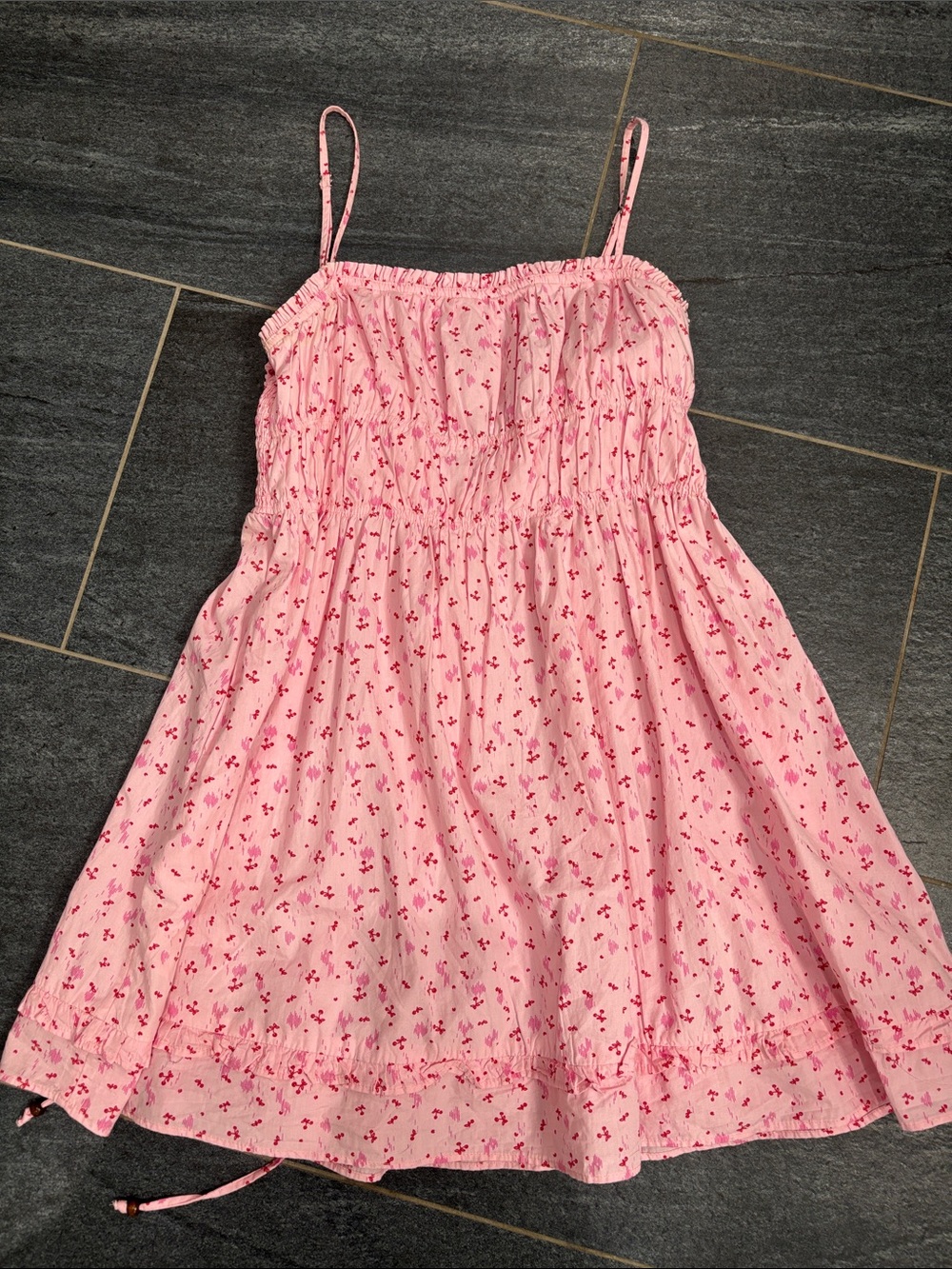 🍒 FP Gabby Pink Floral Spaghetti Strap Sundress 🩷